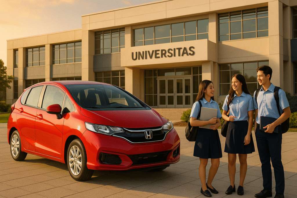 Honda Jazz – Mobil Ringkas Andal untuk Mahasiswa Universitas Akmanuma, SMK Fransiskus 1 & 2.